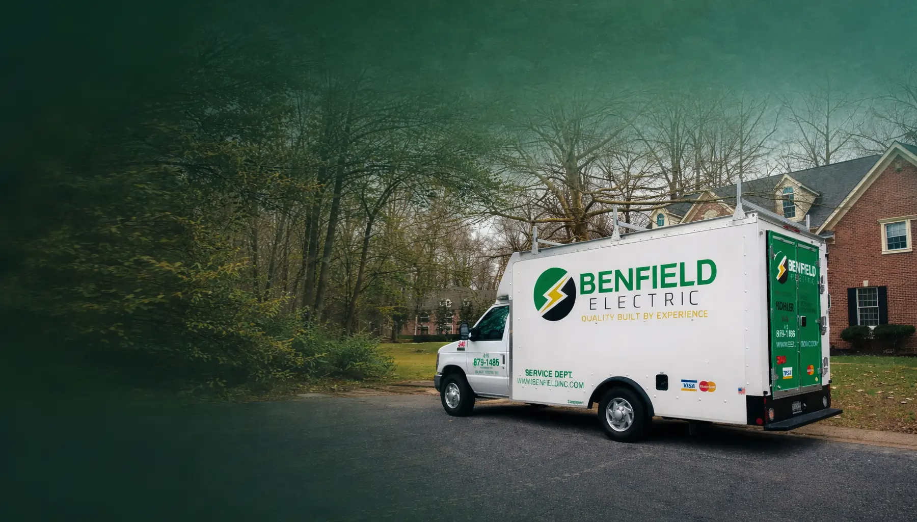 Benfield Electric service vehicle at a Maryland home